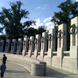 Fifty six pillars representing states/territories unity during World War II